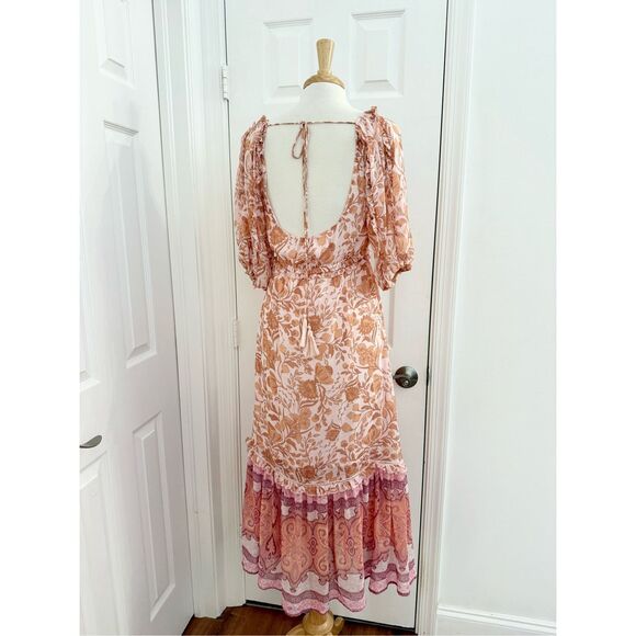 Super Natural by Secret Mission Womens Pink Orange Aviana Maxi Dress Size Medium - Picture 4 of 6